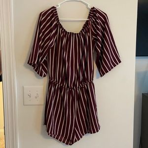 Red Striped Romper. Size Medium. Lightly Worn